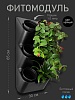 Фитомодуль BOXSAND-6 (30х65 см) черный с черными горшками 1 литр вместимость 6 растений